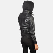 Roslyn Hooded Blusão Bomber de Couro para Mulher – alternate product view 5