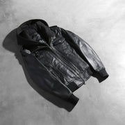Roslyn Hooded Blusão Bomber de Couro para Mulher – alternate product view 7