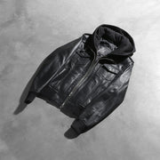 Roslyn Hooded Blusão Bomber de Couro para Mulher – alternate product view 8