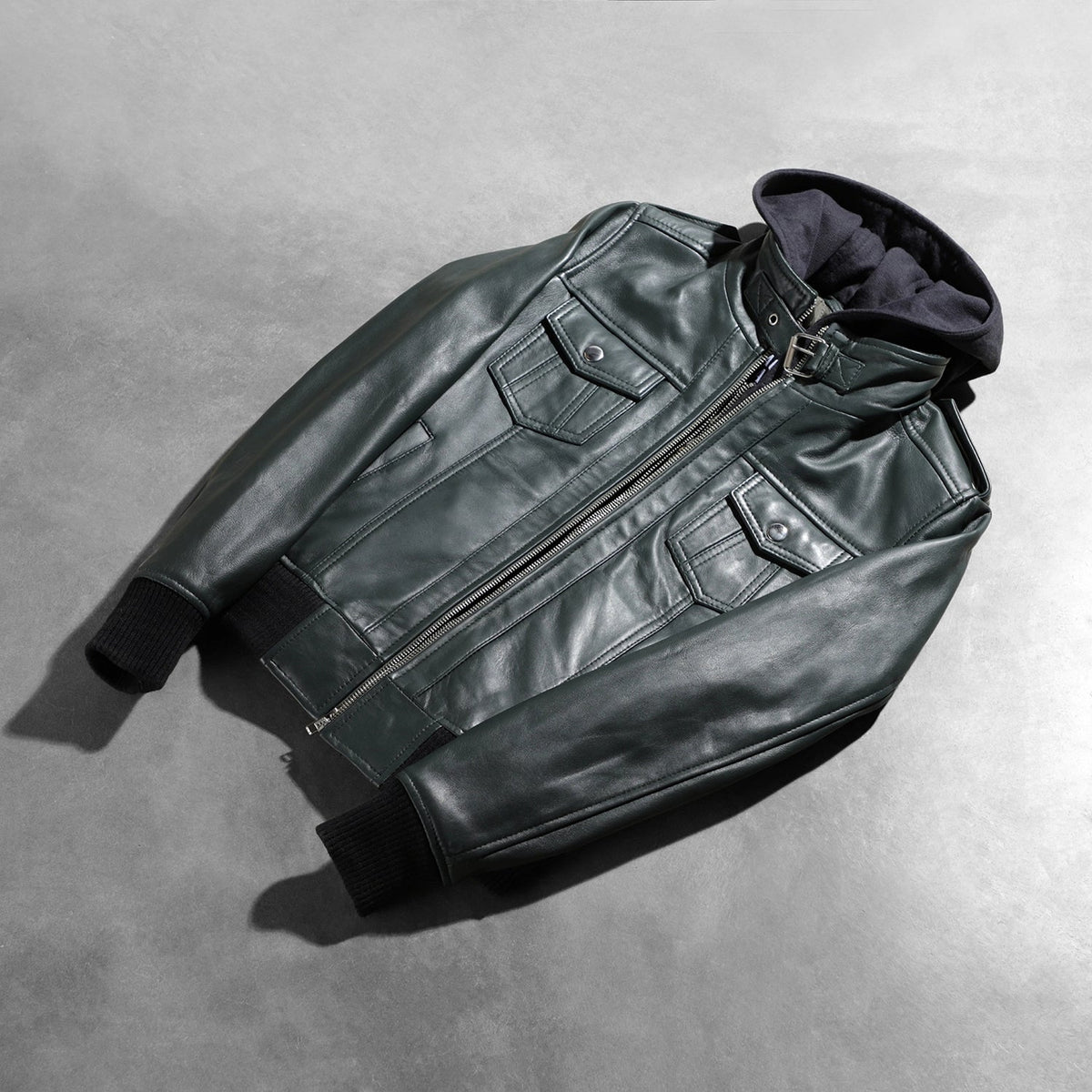 Roslyn Hooded Blusão Bomber de Couro para Mulher – alternate product view 8