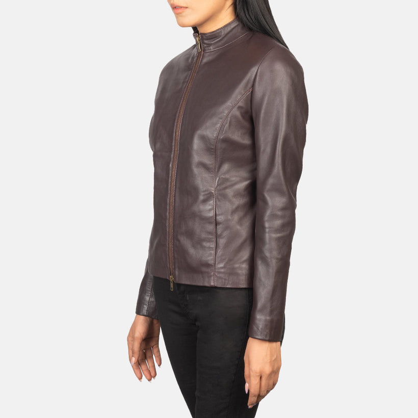 Rumella Jaqueta Biker de Couro para Mulher