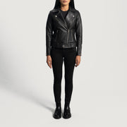 
Rumy Bordô Jaqueta Biker de Couro para Mulher – alternate product view 3