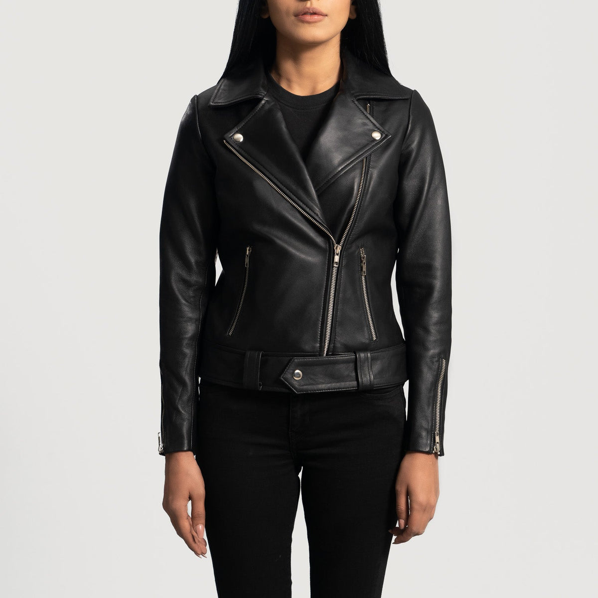 
Rumy Bordô Jaqueta Biker de Couro para Mulher – alternate product view 4