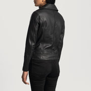 
Rumy Bordô Jaqueta Biker de Couro para Mulher – alternate product view 5