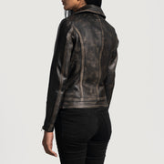 
Rumy Bordô Jaqueta Biker de Couro para Mulher – alternate product view 5
