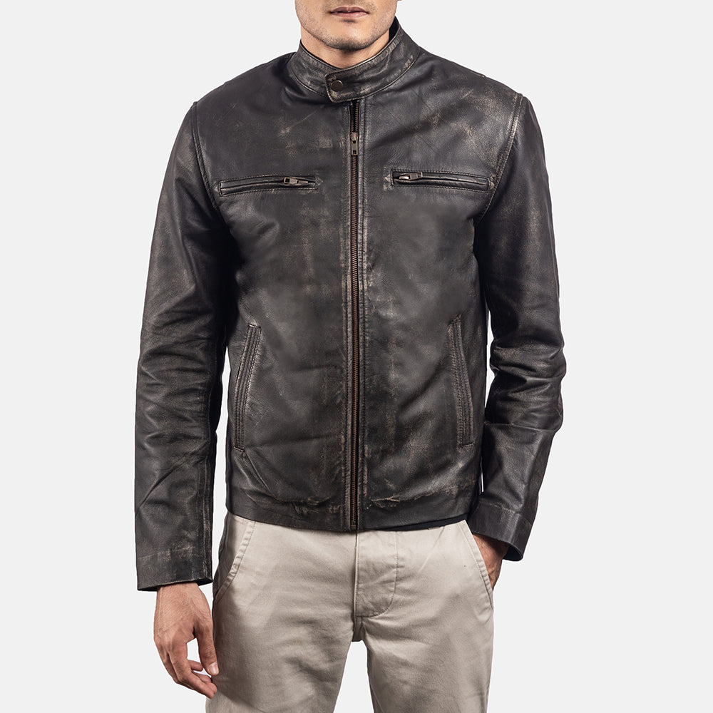
Rustic Jaqueta Biker de Couro para Homem – alternate product view 3