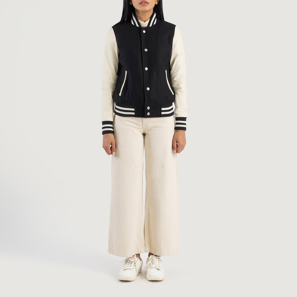 Savant Varsity Blusão de Couro para Mulher – alternate product view 3