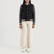 Savant Varsity Blusão de Couro para Mulher – alternate product view 3