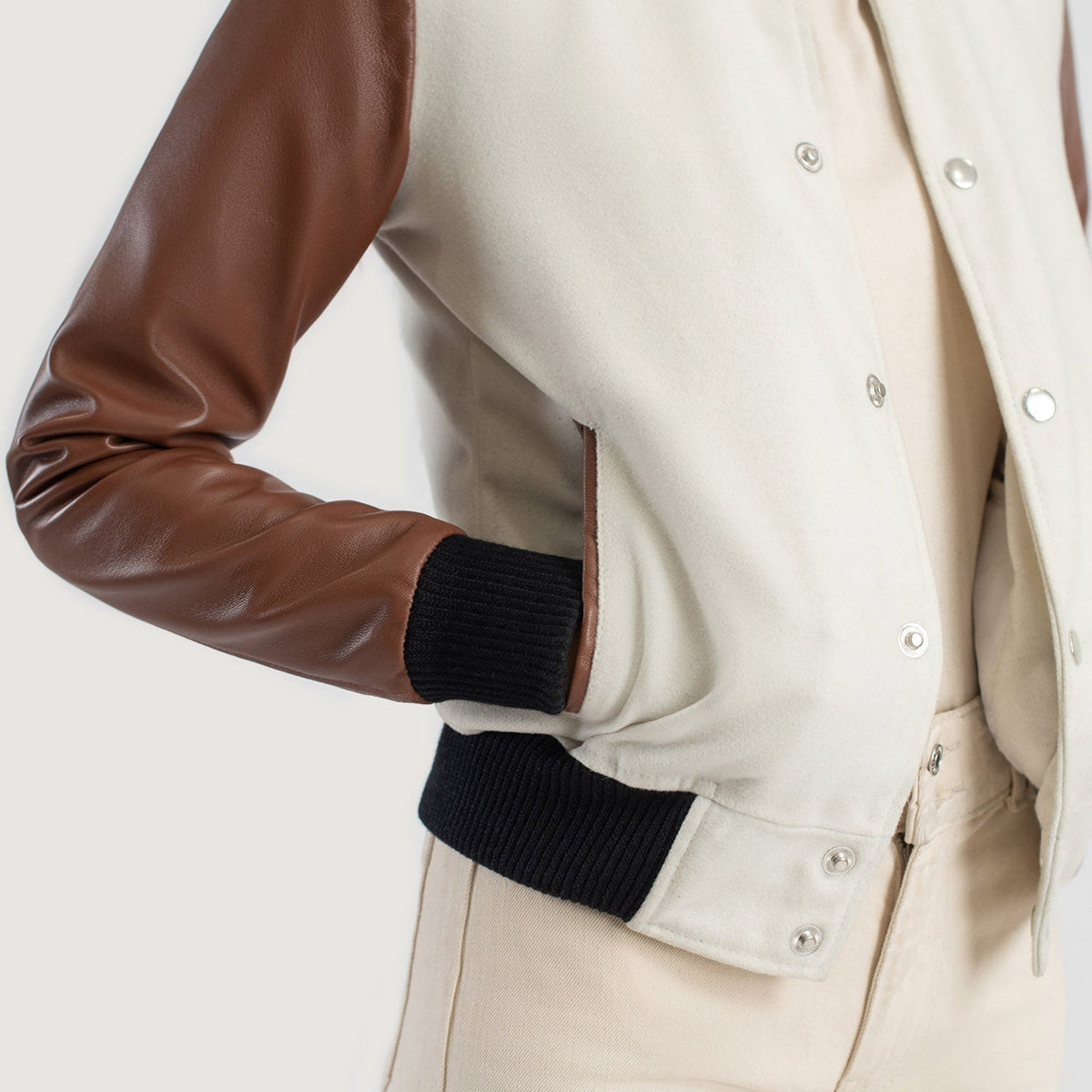 Savant Varsity Blusão de Couro para Mulher – alternate product view 6