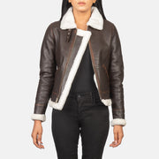 
Sherilyn B-3 Preto Jaqueta Bomber de Couro para Mulher – alternate product view 1