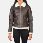 
Sherilyn B-3 Preto Jaqueta Bomber de Couro para Mulher – alternate product view 4