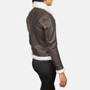 
Sherilyn B-3 Preto Jaqueta Bomber de Couro para Mulher – alternate product view 5