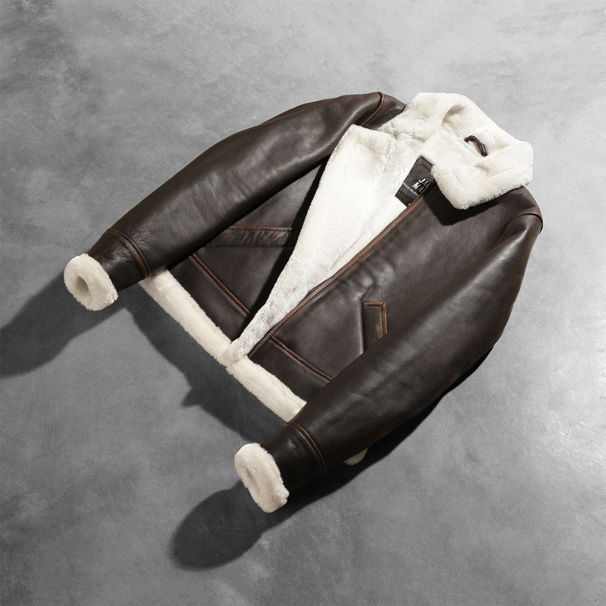 
Sherilyn B-3 Preto Jaqueta Bomber de Couro para Mulher – alternate product view 8
