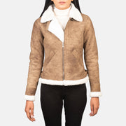 
Sherilyn B-3 Preto Jaqueta Bomber de Couro para Mulher – alternate product view 1