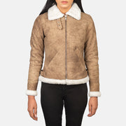 
Sherilyn B-3 Preto Jaqueta Bomber de Couro para Mulher – alternate product view 4