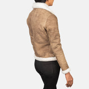
Sherilyn B-3 Preto Jaqueta Bomber de Couro para Mulher – alternate product view 5