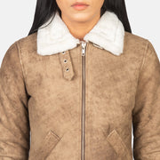 
Sherilyn B-3 Preto Jaqueta Bomber de Couro para Mulher – alternate product view 6