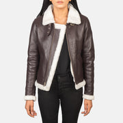
Sherilyn B-3 Preto Jaqueta Bomber de Couro para Mulher – alternate product view 1