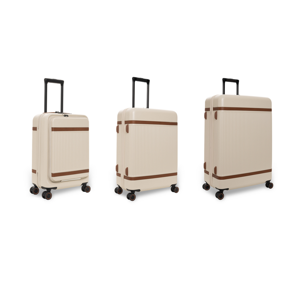 Sandy Beach Suitcase Set Front Pocket Zuna para Mulher, front view