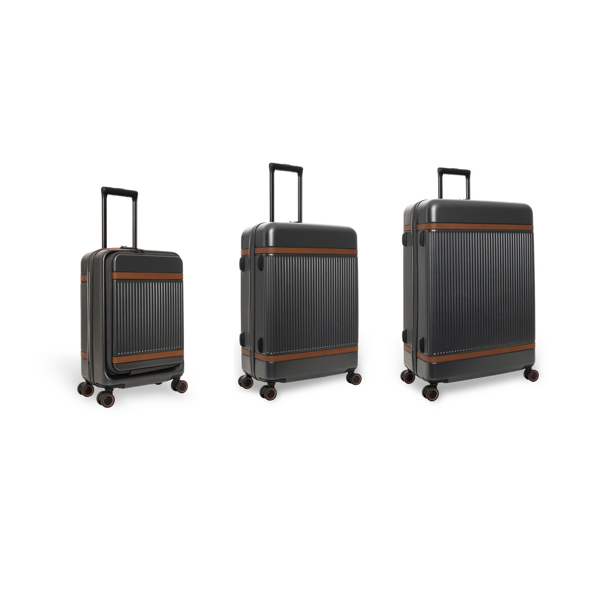 Urban Graphite Suitcase Set Front Pocket Zuna para Mulher, front view