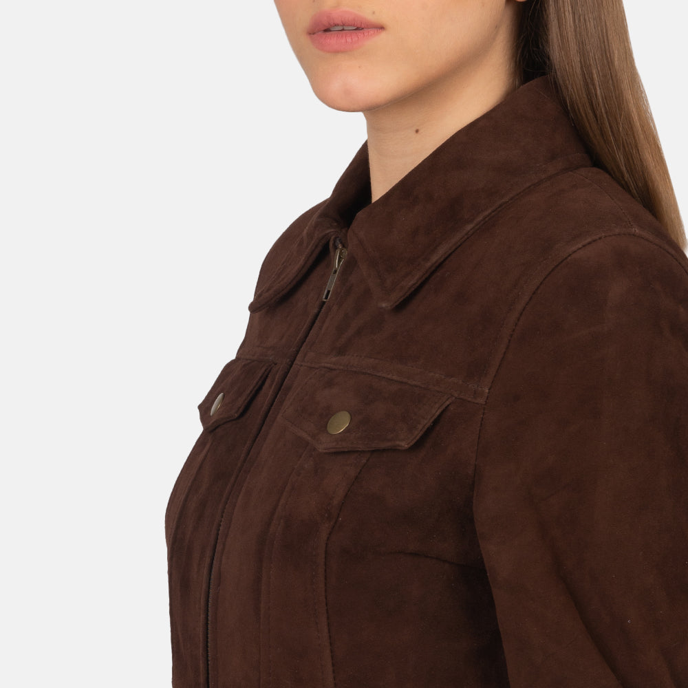 
Suzy Trucker Castanho Jaqueta de Couro para Mulher – alternate product view 6
