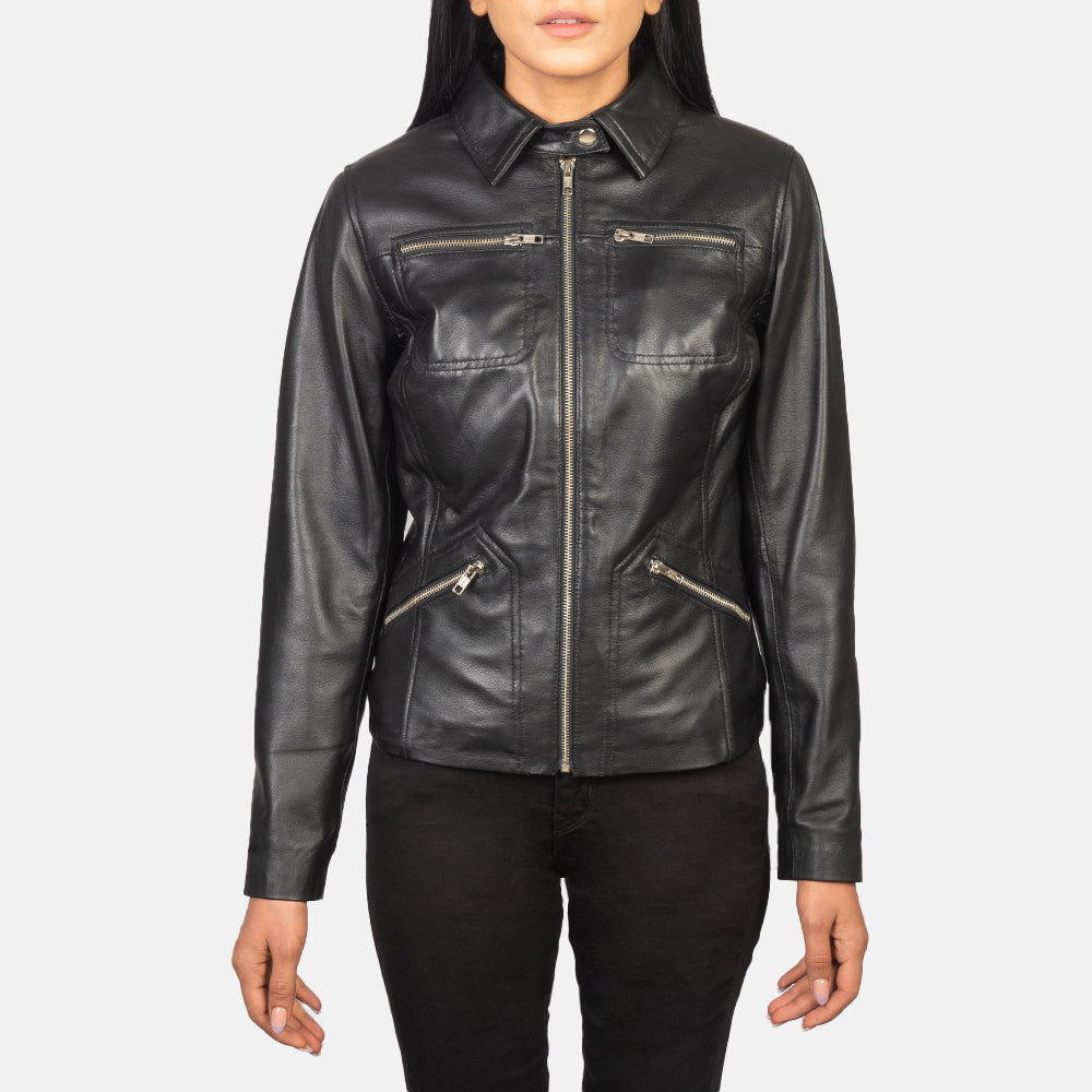 Tomachi Vermelho Blusão de Couro para Mulher – alternate product view 4