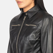 Tomachi Vermelho Blusão de Couro para Mulher – alternate product view 6