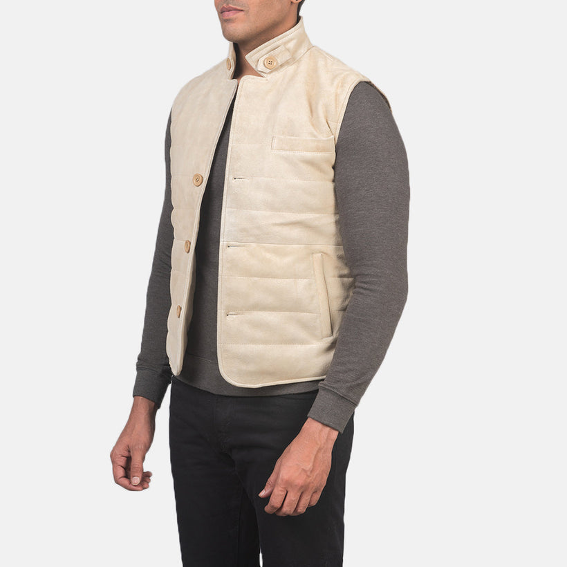 Tony Off-White Suede Vest para Homem