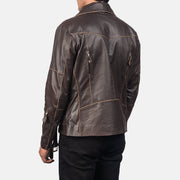 Vincent Preto Blusão Biker de Couro para Homem – alternate product view 5