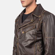 Vincent Preto Blusão Biker de Couro para Homem – alternate product view 6
