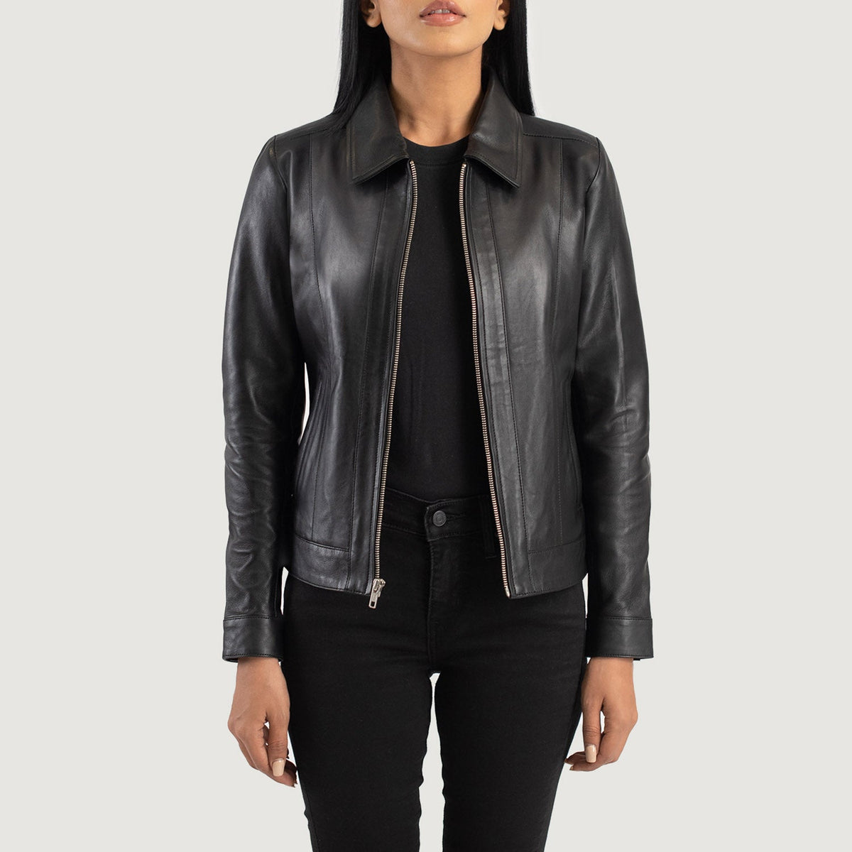 
Vixen Classic Collar Jaqueta de Couro para Mulher – alternate product view 1