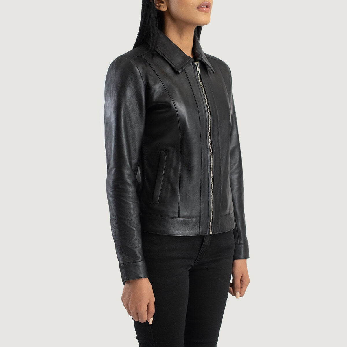 
Vixen Classic Collar Jaqueta de Couro para Mulher – alternate product view 2