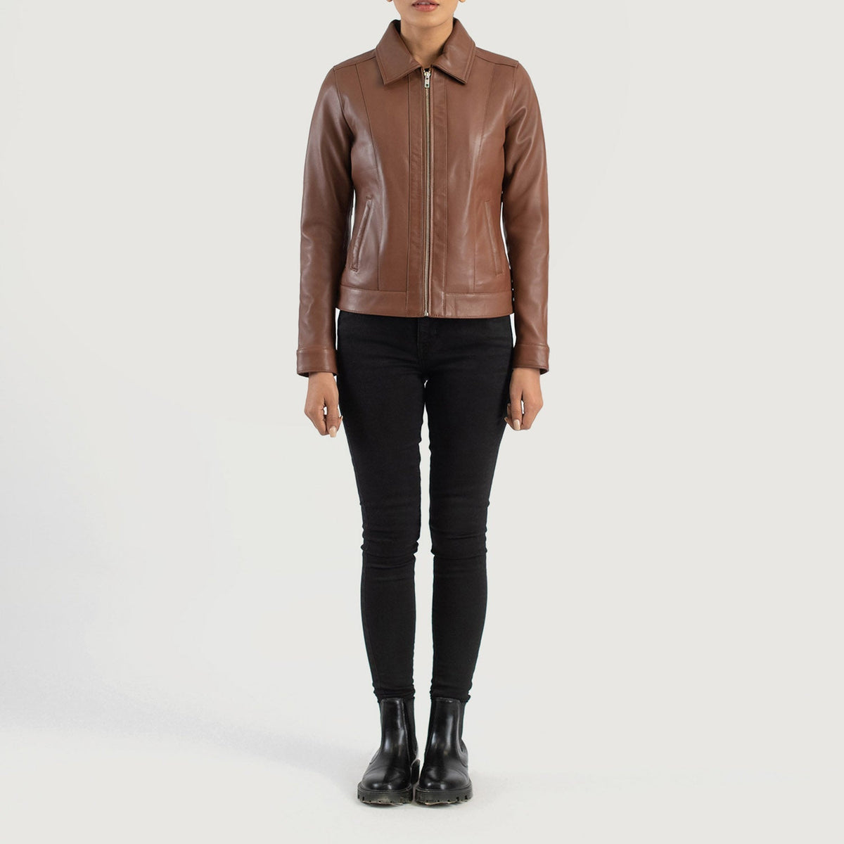 
Vixen Classic Collar Jaqueta de Couro para Mulher – alternate product view 3