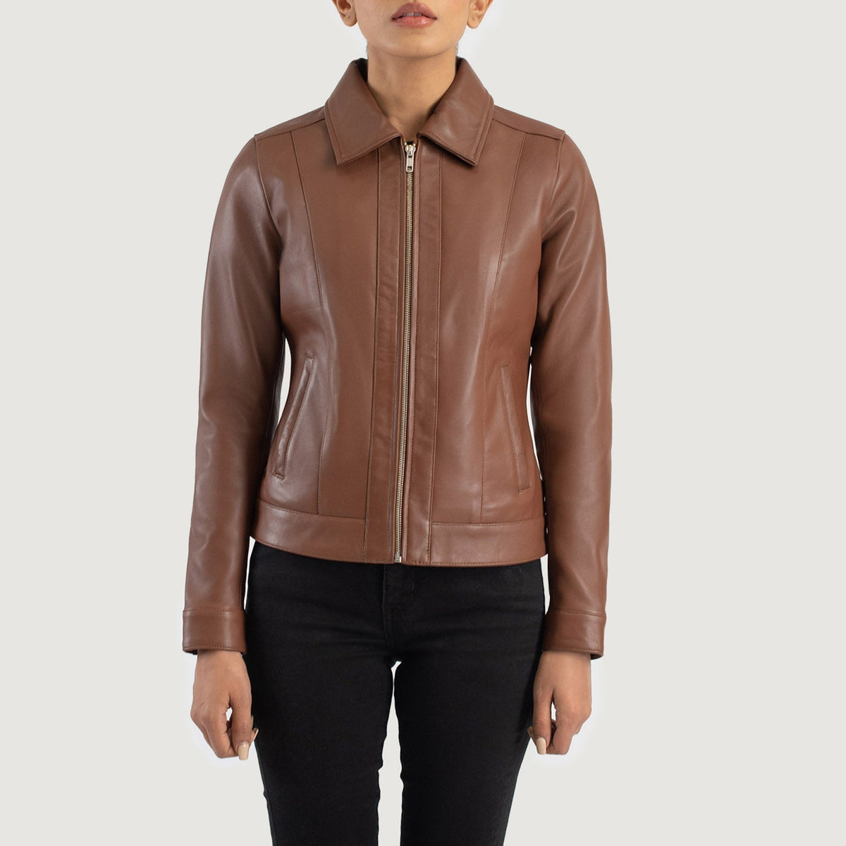 
Vixen Classic Collar Jaqueta de Couro para Mulher – alternate product view 4