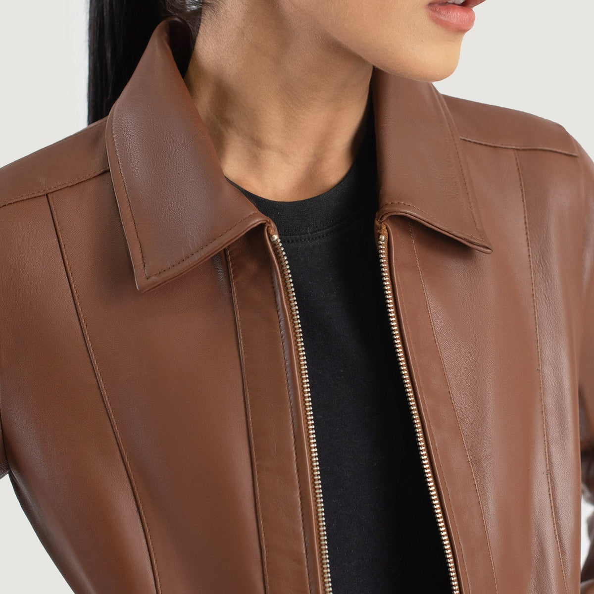 
Vixen Classic Collar Jaqueta de Couro para Mulher – alternate product view 6