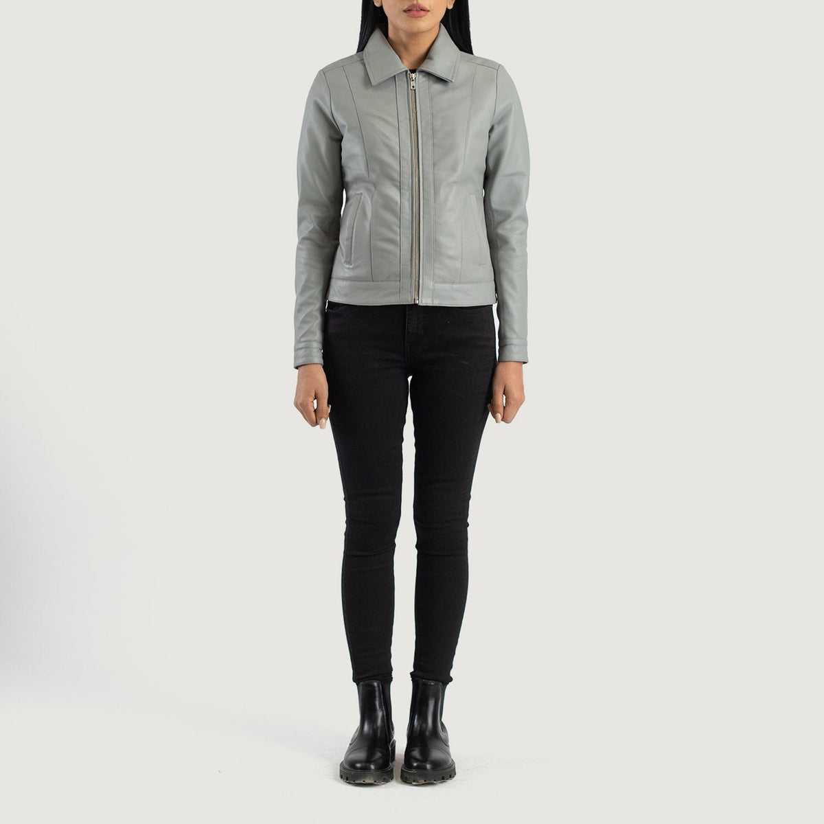 
Vixen Classic Collar Jaqueta de Couro para Mulher – alternate product view 3