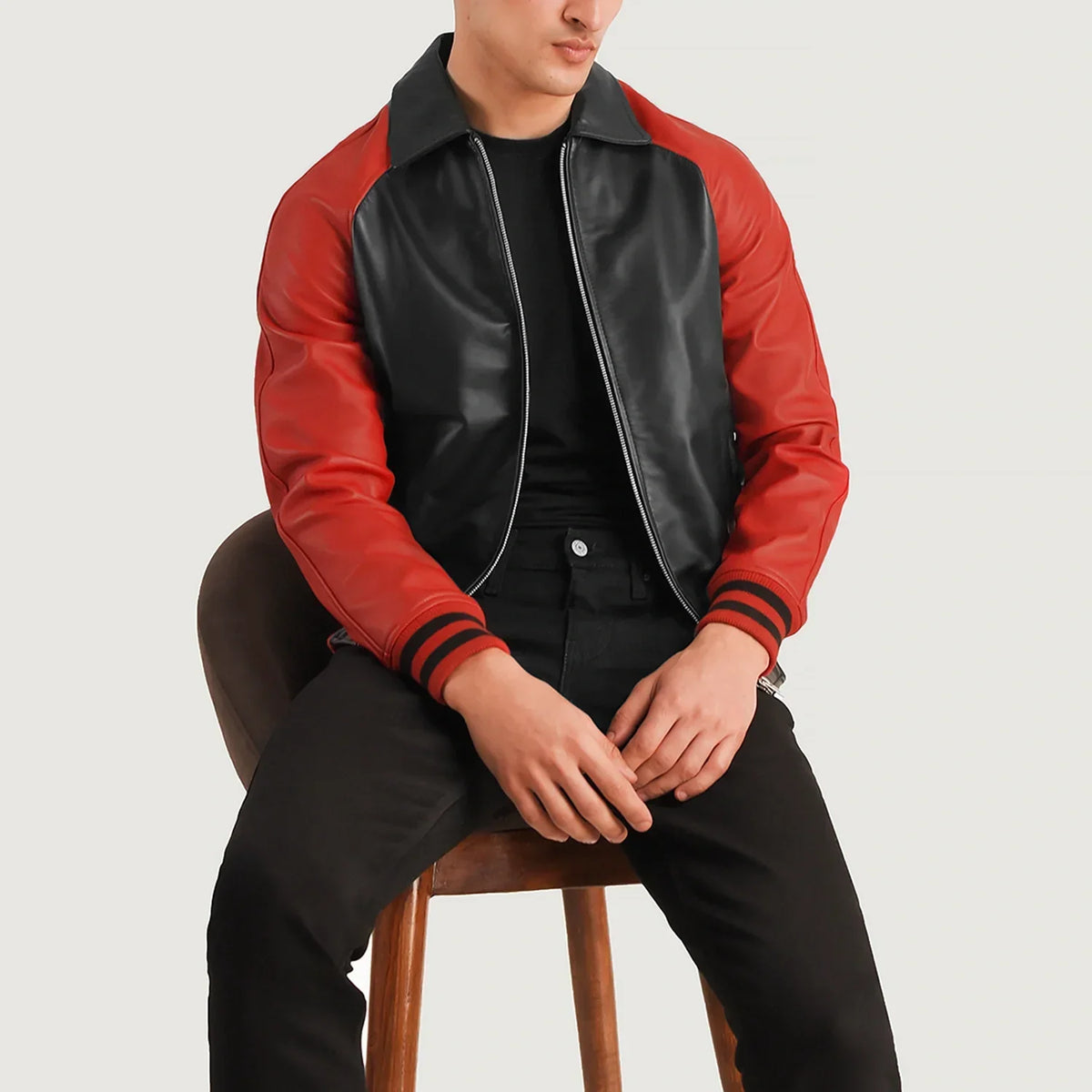 Walton Varsity Blusão de Couro para Homem – alternate product view 3