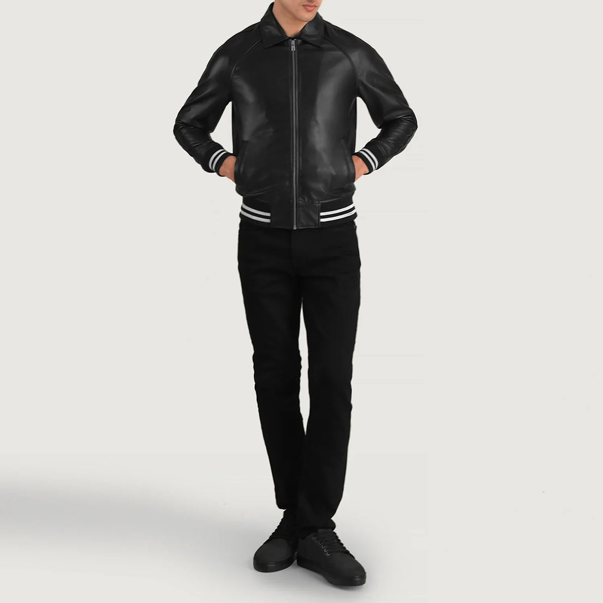 Walton Varsity Blusão de Couro para Homem – alternate product view 3