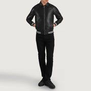 Walton Varsity Blusão de Couro para Homem – alternate product view 3