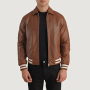 Walton Varsity Blusão de Couro para Homem – alternate product view 1