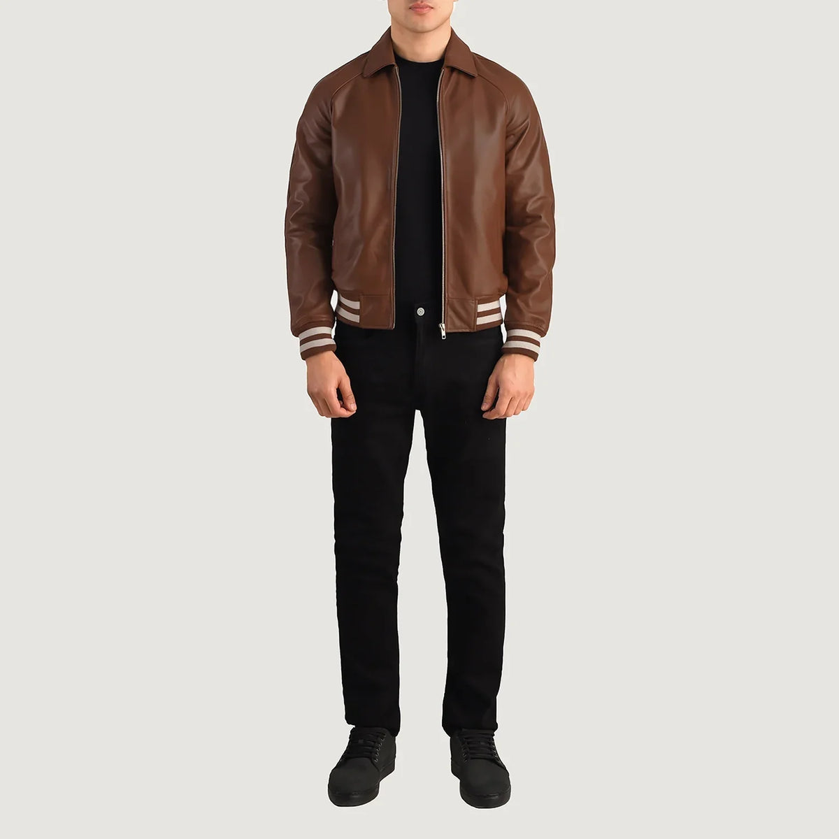 Walton Varsity Blusão de Couro para Homem – alternate product view 2