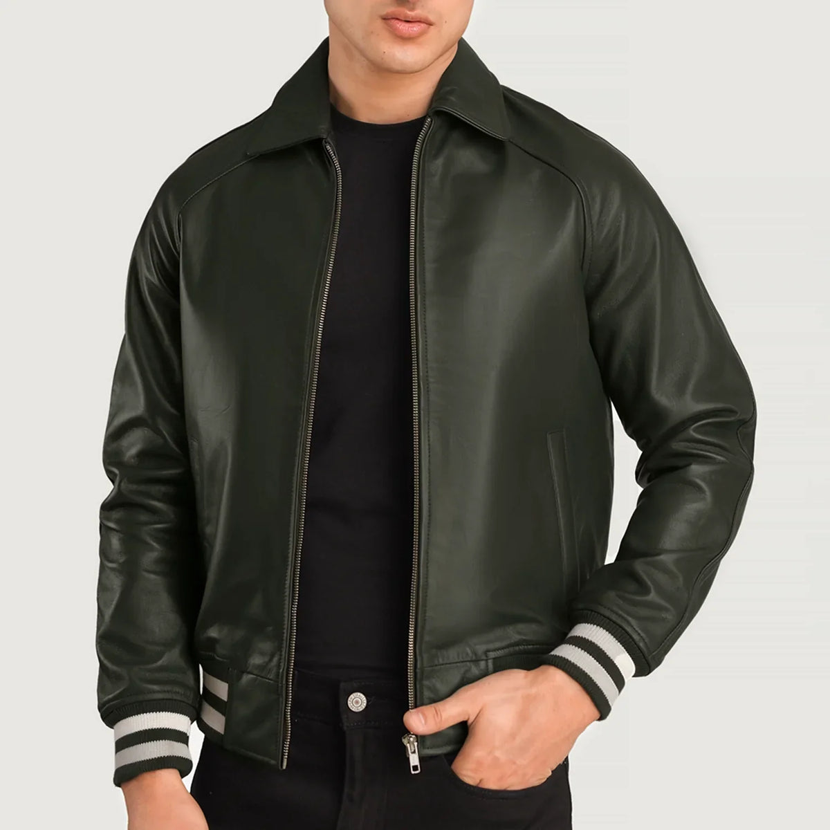 Walton Varsity Blusão de Couro para Homem – alternate product view 3