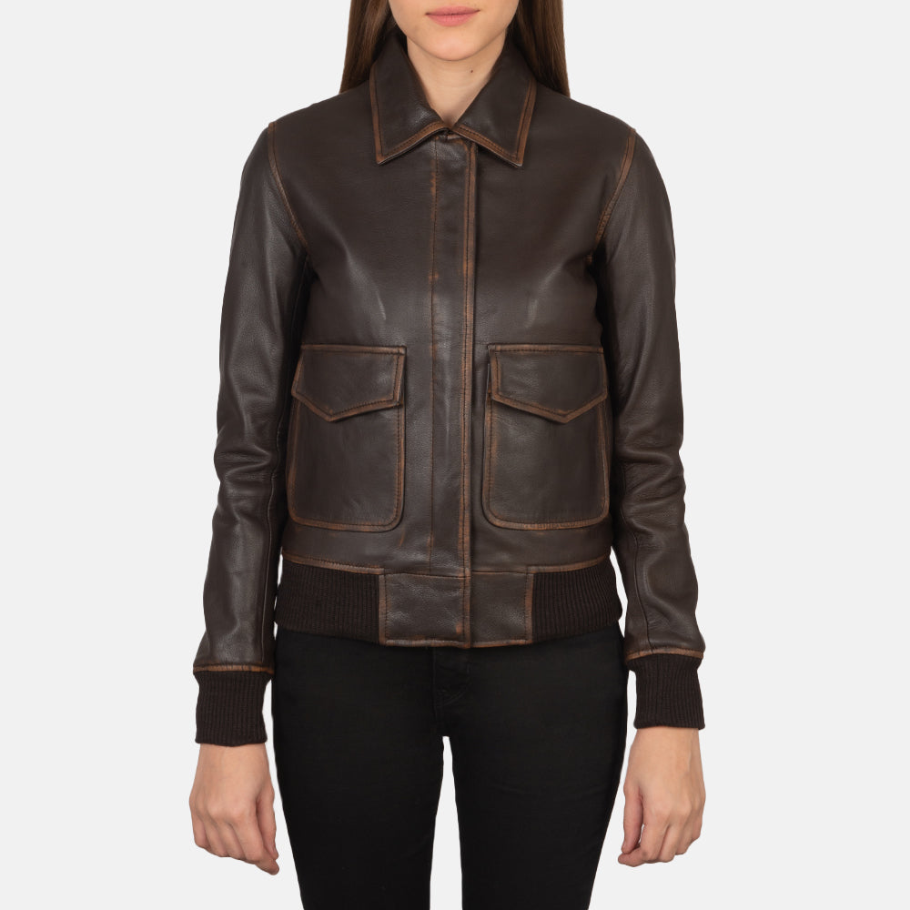 
Westa A-2 Jaqueta Bomber de Couro para Mulher – alternate product view 5