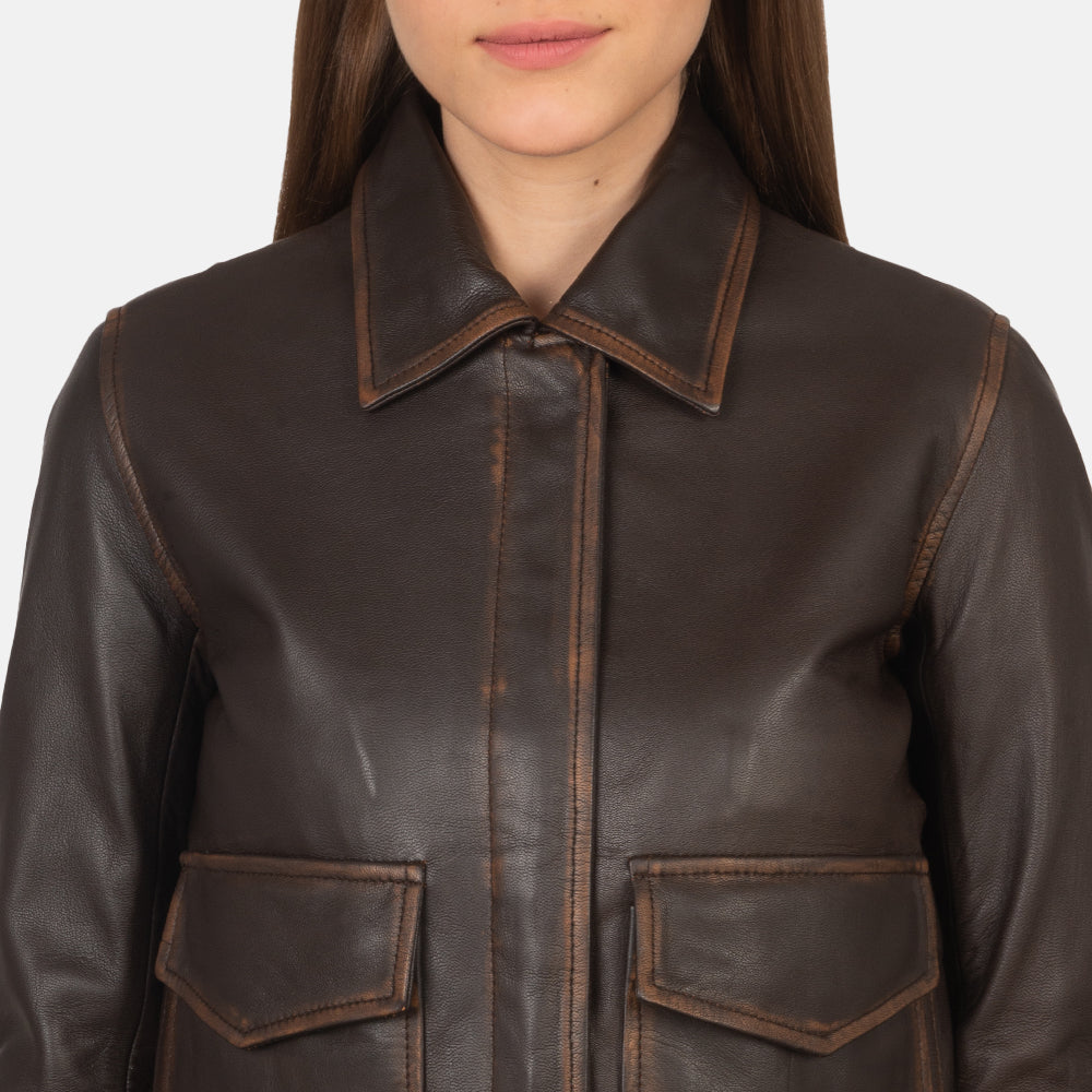 
Westa A-2 Jaqueta Bomber de Couro para Mulher – alternate product view 7