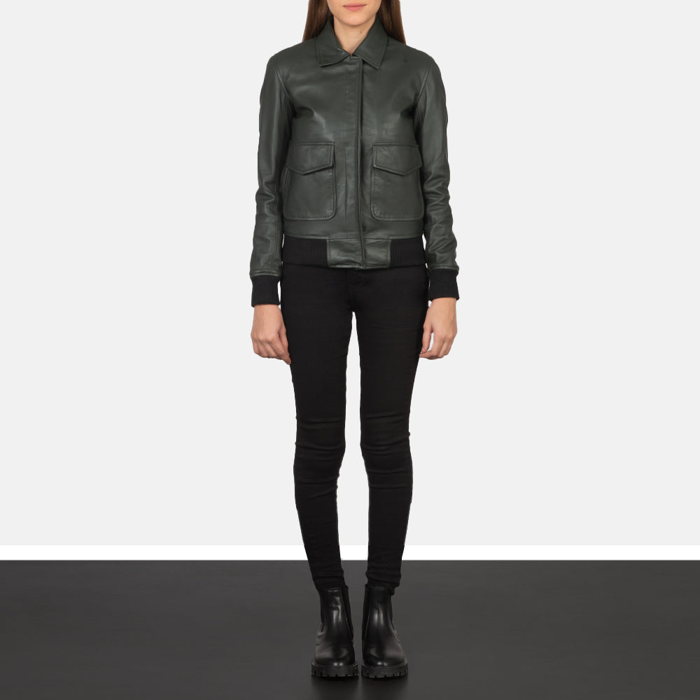 
Westa A-2 Jaqueta Bomber de Couro para Mulher – alternate product view 3