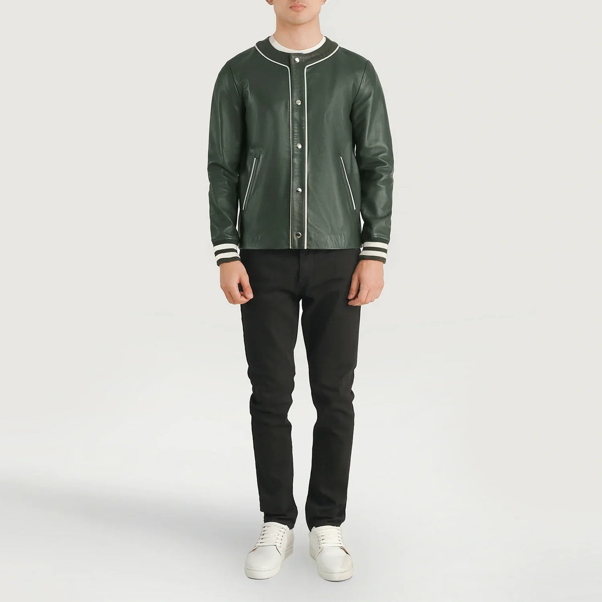 Willis Varsity Blusão de Couro para Homem – alternate product view 3