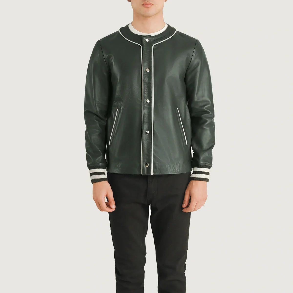 Willis Varsity Blusão de Couro para Homem – alternate product view 4