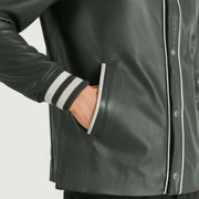 Willis Varsity Blusão de Couro para Homem – alternate product view 6