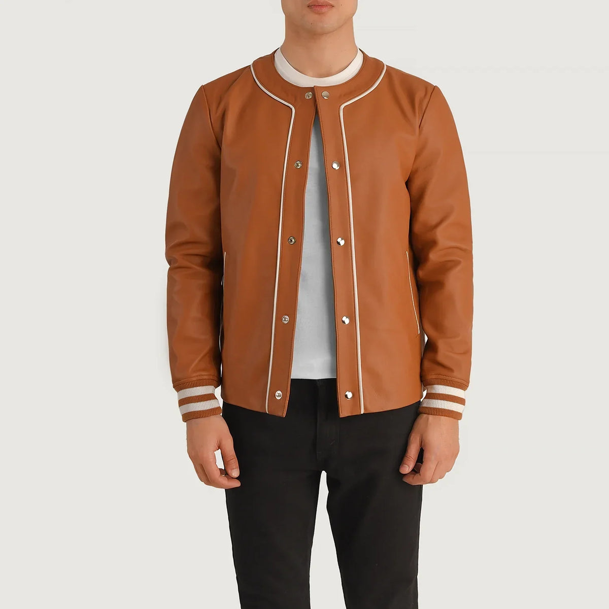 Willis Varsity Blusão de Couro para Homem – alternate product view 1
