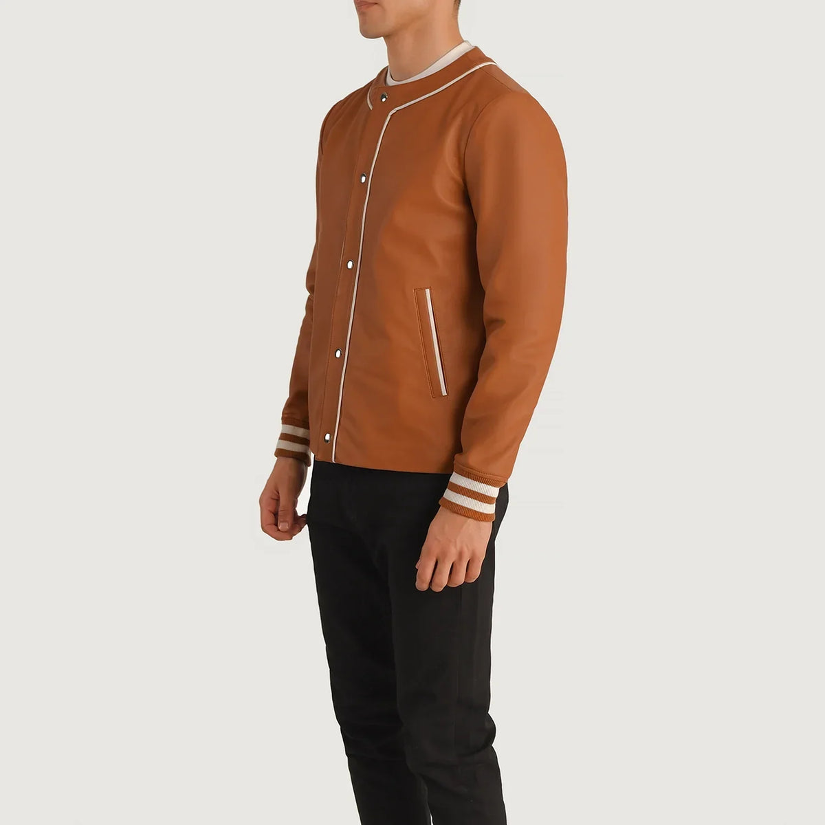 Willis Varsity Blusão de Couro para Homem – alternate product view 2